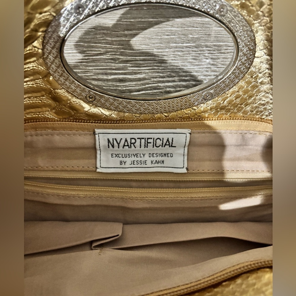 Gold Snakeskin Statement Clutch – NYArtificial by Jessie Kahn - Picture 5 of 8
